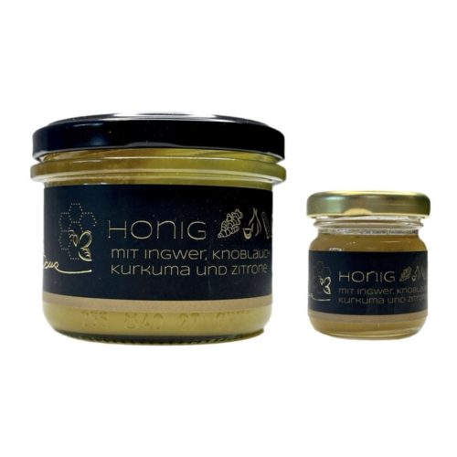 Honig mit Ingwer, Knoblauch, Kurkuma und Zitrone